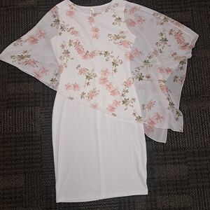 Floral White Midi Dress